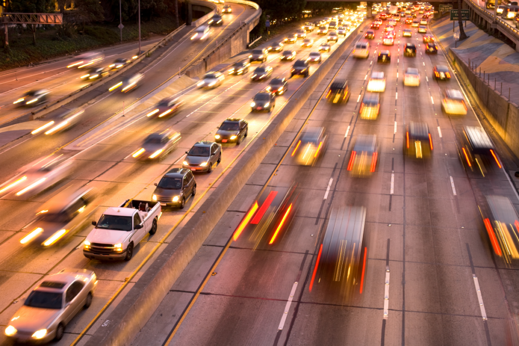 Traffic on a California Highway Under New Traffic Laws in 2026