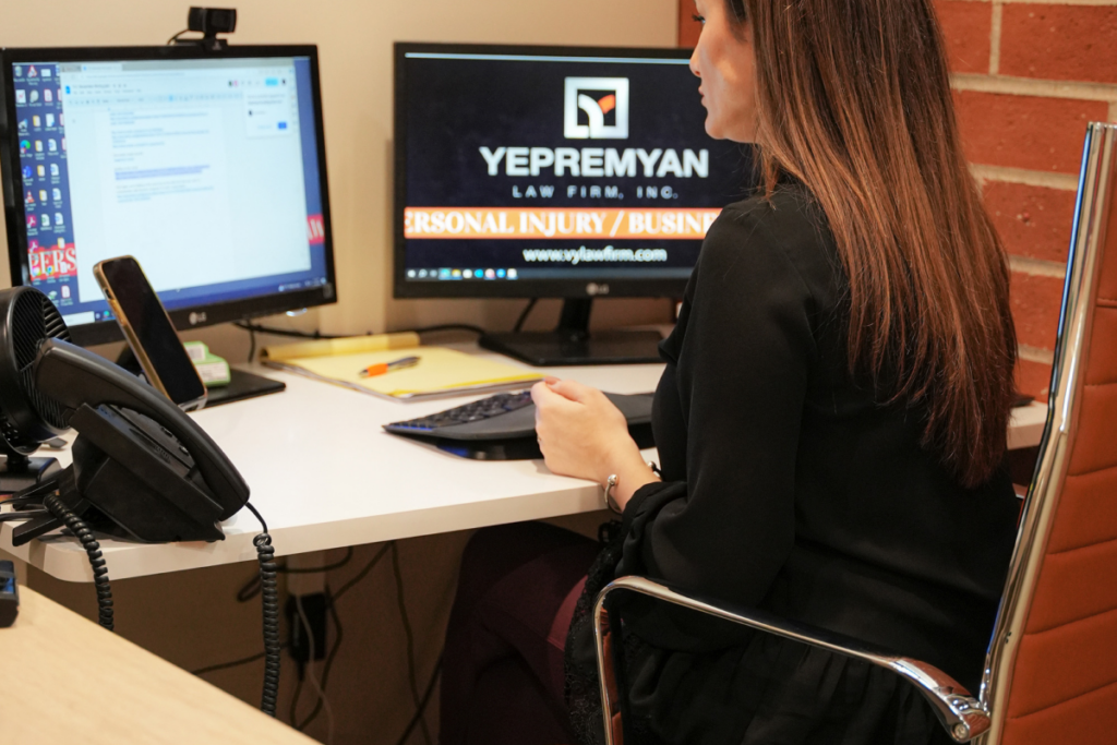 Personal injury lawyer reviewing a case