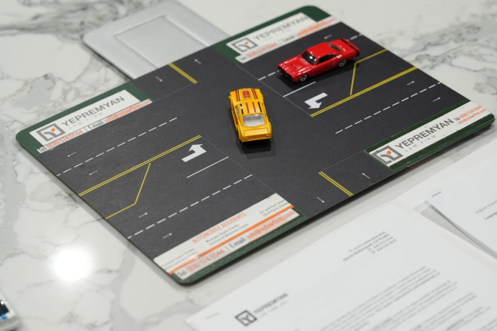 Traffic Intersection Illustration Representing a Car Accident Scenario
